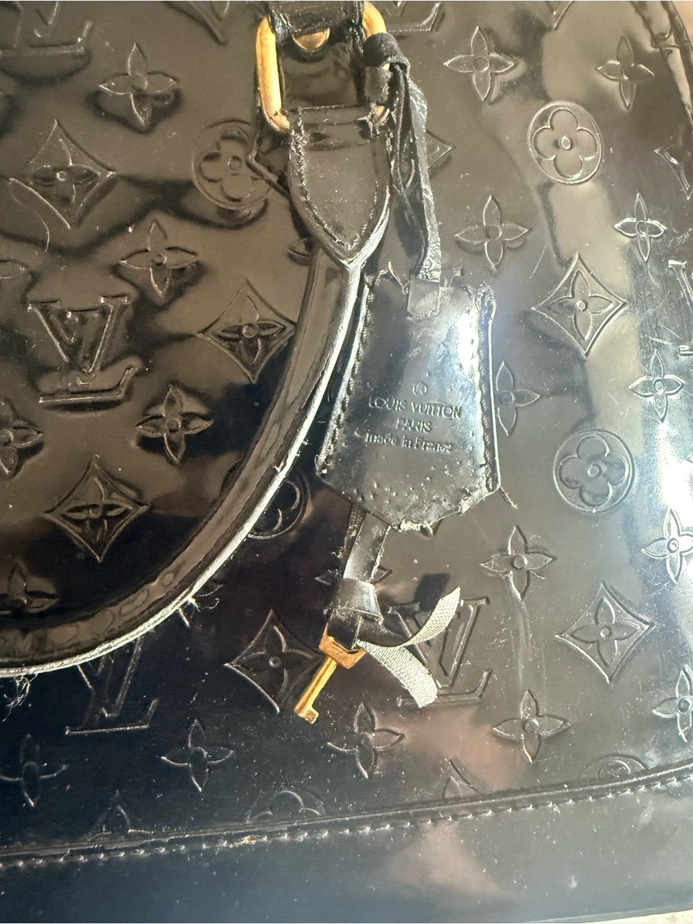 Louis Vuitton Black Vernis Alma Satchel with Gold Hardware READ PLEASE NO RETURN - Picture 6 of 14